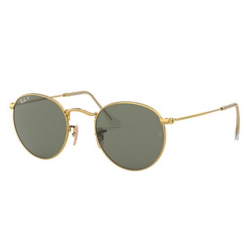 Gafas de sol hombre Ray Ban RB3447 001/58 GOLD POLAR GREEN 50 - vista tres cuartos