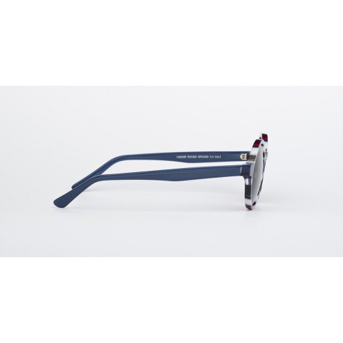 Gafas de sol unisex ROUND AROUND C.4 STRIPED BLUE - vista lateral
