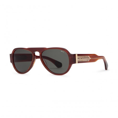 Gafa de sol hombre Cottet Barcelona ALEX C20 HAVANA HONEY GREEN - vista lateral