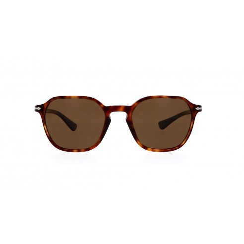 Gafas de Sol hombre PO3256S hexagonal color havana material acetato estilo casual.