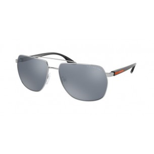 Gafas de Sol hombre Prada Sport PS 55VS 1BC07H forma aviador color gris  material metal estilo casual.