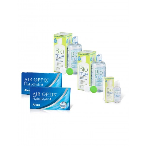 Pack Lentes de contacto Mensuales AIROPTIX HYDRAGLIDE 6L + BIOTRUE