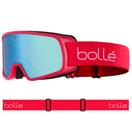 Máscara de esquí Infantil Bollé - NEVADA JR BG050010 RED MATTE AZURE S