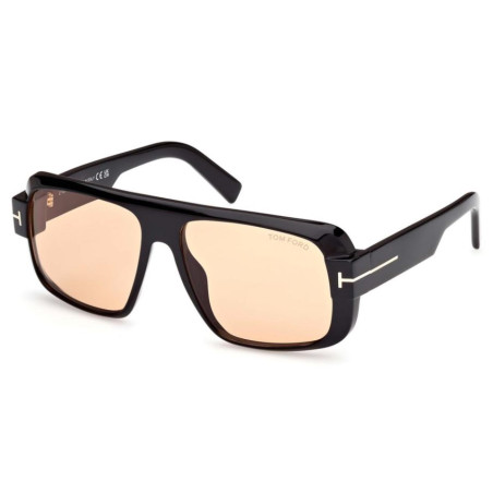 Gafas de Sol Tom Ford FT1101 ECO 01E NEGRO BRILLO BROWN PHOTO. 58