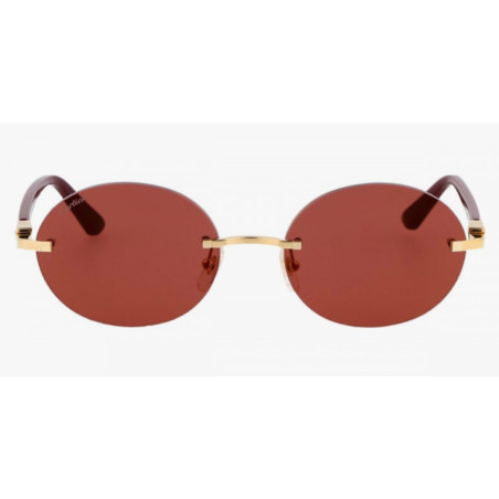 Gafas de Sol mujer Cartier CT0005CS 010 GOLD BURGUNDY-RED  56