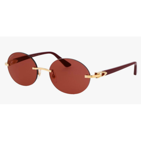 Ulleres de Sol dona Cartier CT0005CS 010 GOLD BURGUNDY-RED  56