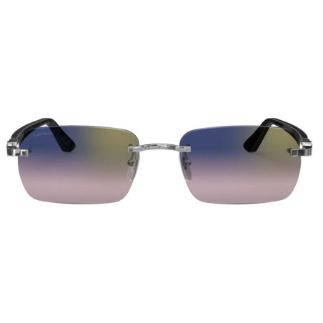 Ulleres de Sol Cartier CT0006CS 056 SILVER BLACK-BLUE 59