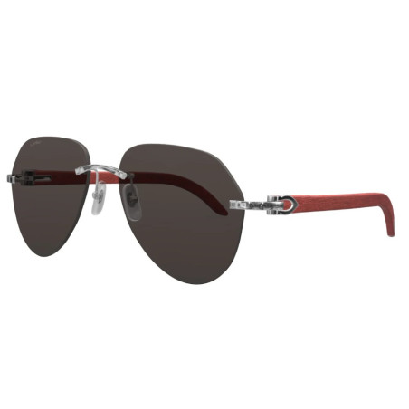 Gafas de Sol Cartier CT0007CS 057 SILVER RED-GREY 59